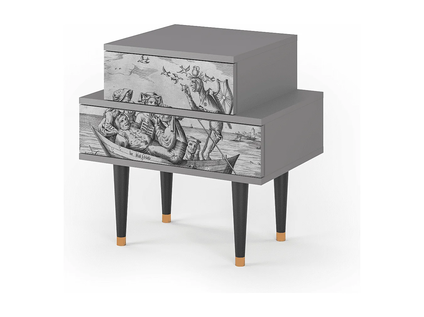 Stolik nocny - 58х58х41 cm - NS1 - Blau Schuyte, Szary