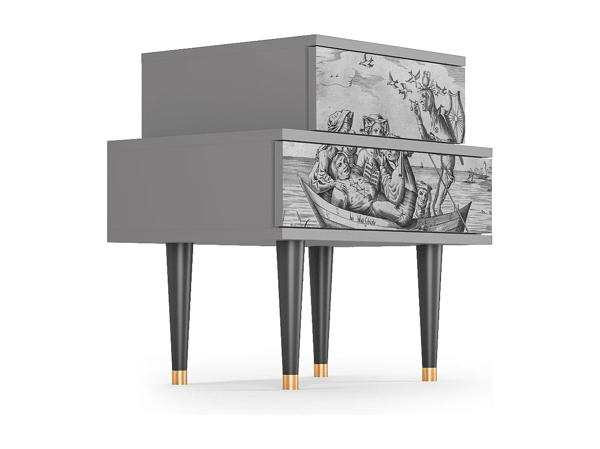 Stolik nocny - 58х58х41 cm - NS1 - Blau Schuyte, Szary