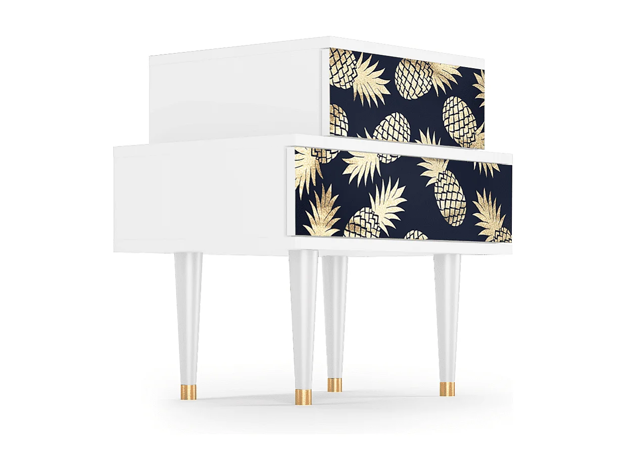 Nachtkastje - 58х58х41 cm - NS1 - Dark Flower Bed, Wit