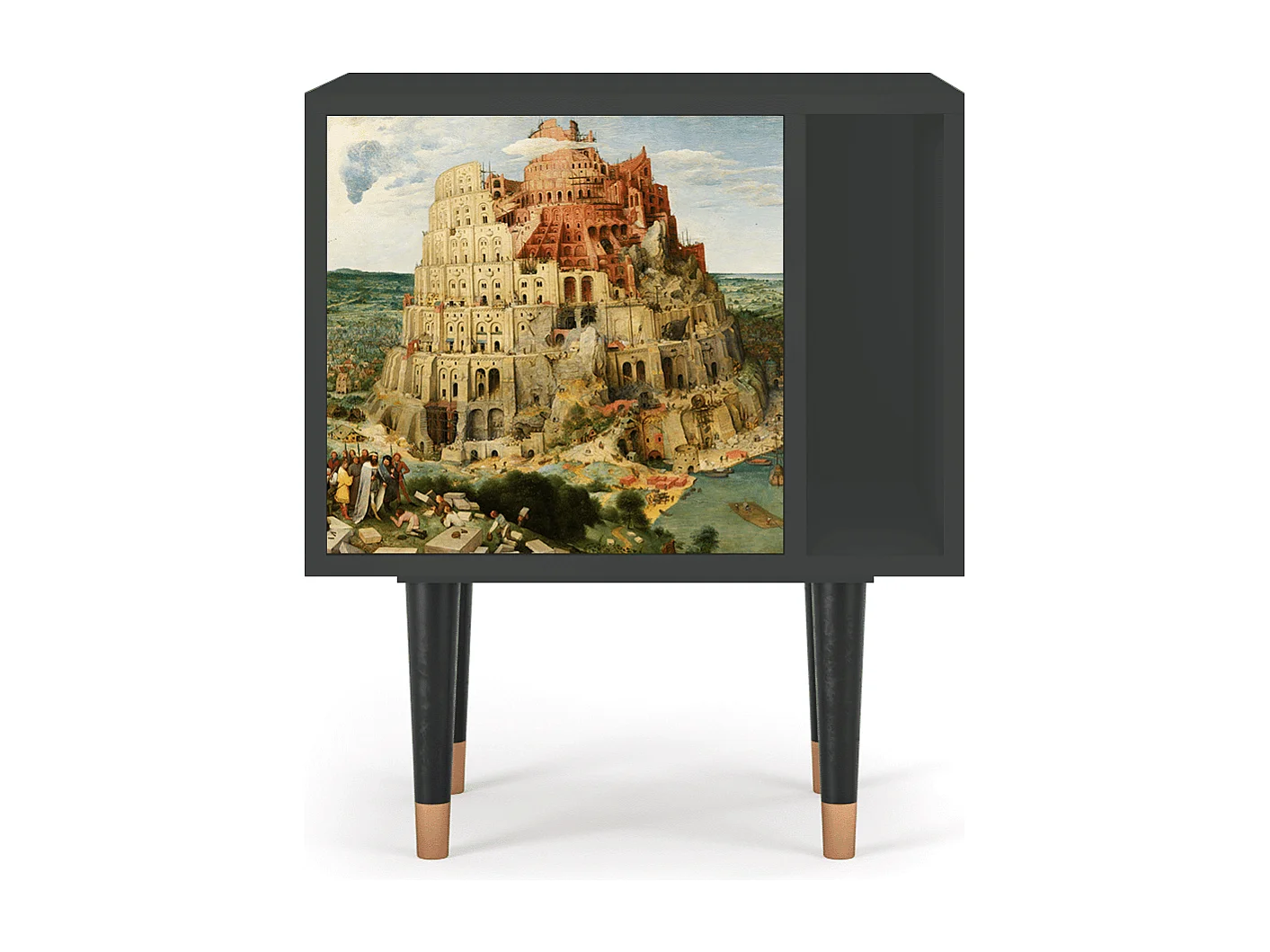 Mesita de noche - 57х69х48 cm - S2 - Elder The Tower, Antracita