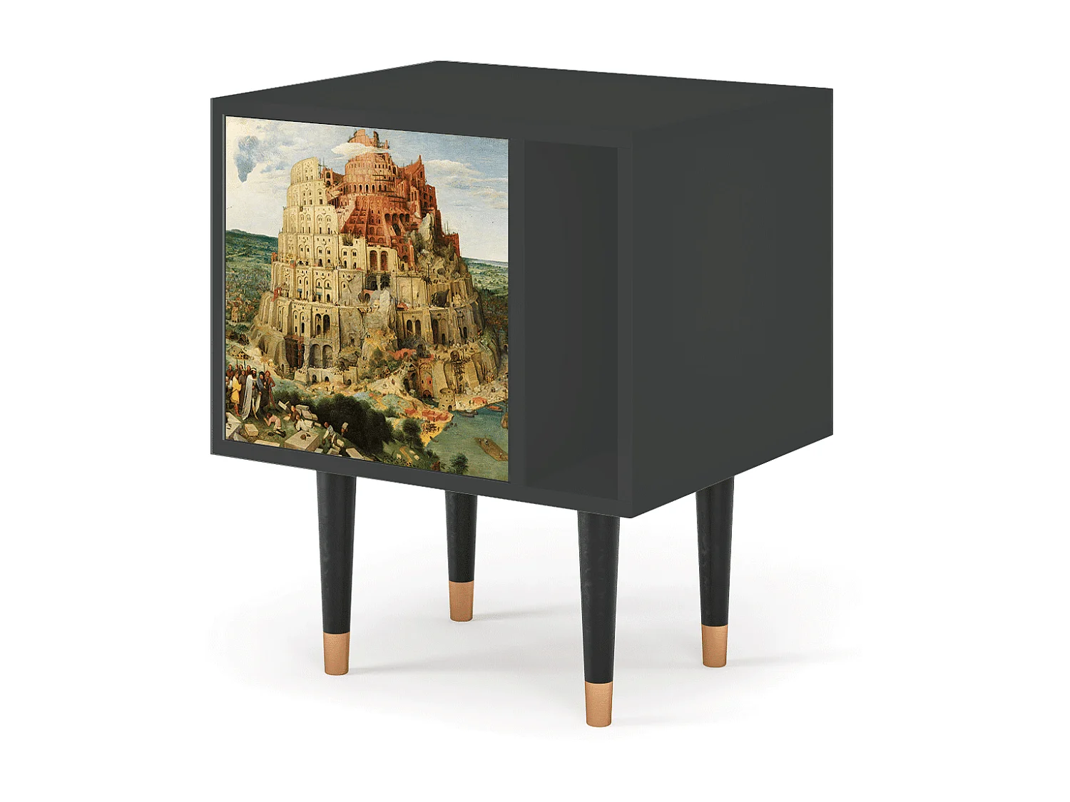 Mesita de noche - 57х69х48 cm - S2 - Elder The Tower, Antracita