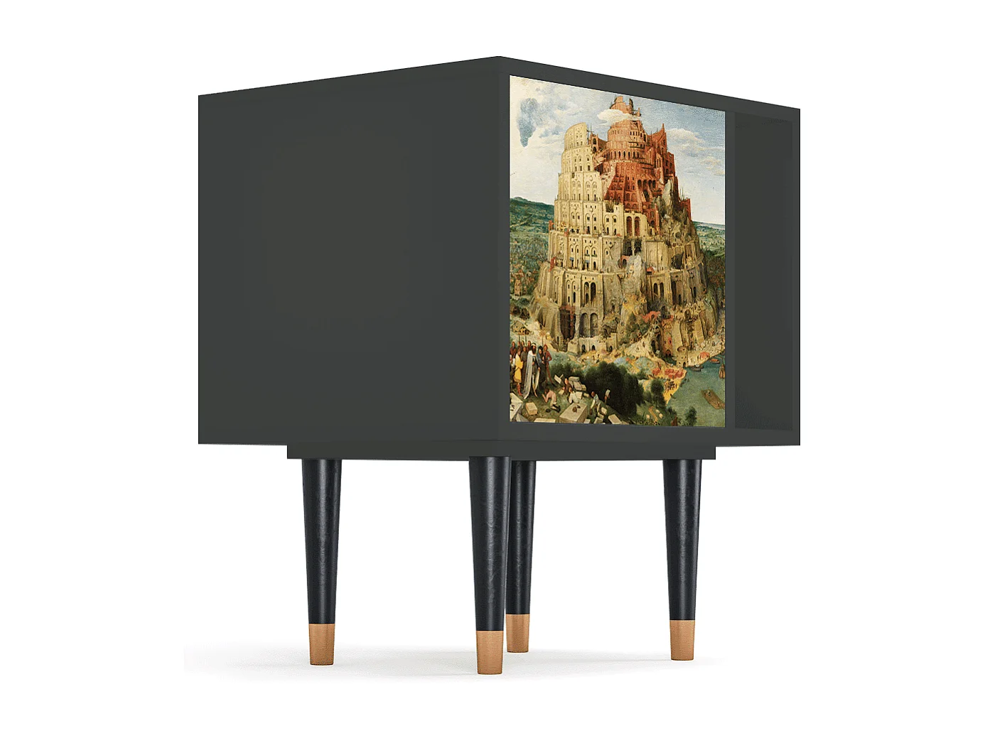 Mesita de noche - 57х69х48 cm - S2 - Elder The Tower, Antracita