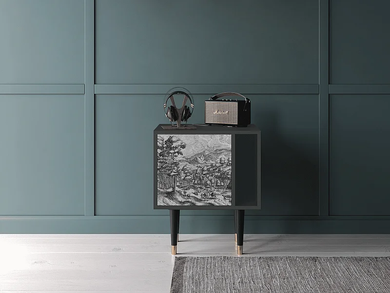 Stolik nocny - 57х69х48 cm - S2 - Rusticorum, Antracyt