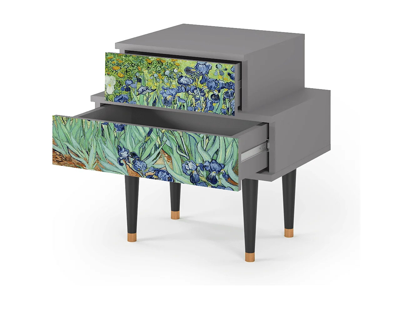 Mesita de noche - 58х58х41 cm - NS1 - Irises , Gris