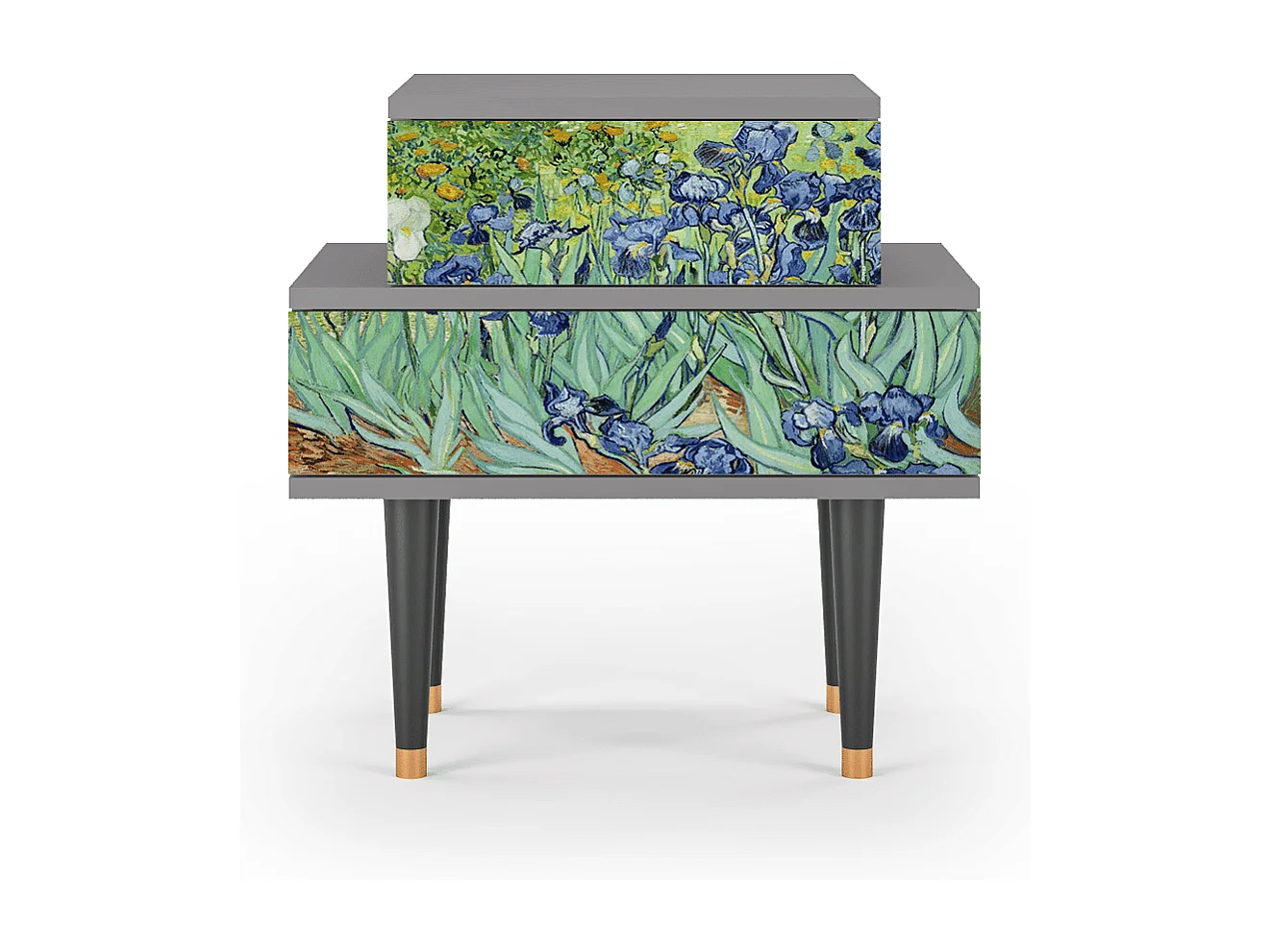 Comodino - 58х58х41 cm - NS1 - Irises , Grigio