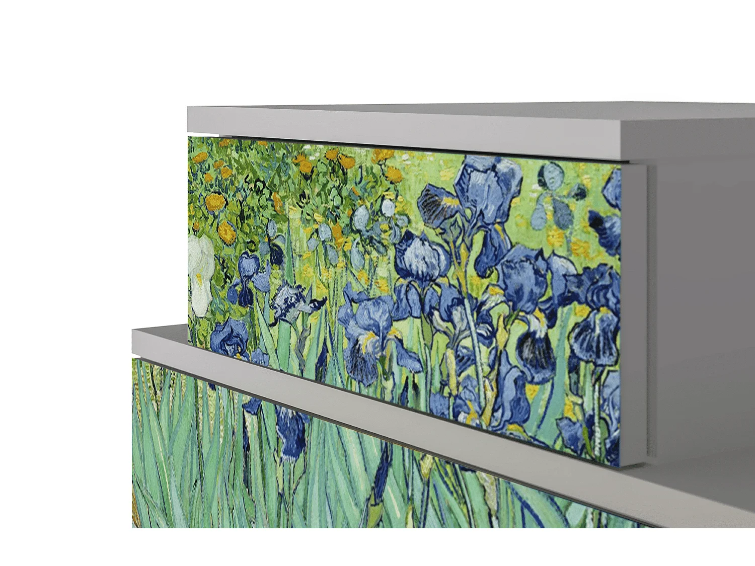 Comodino - 58х58х41 cm - NS1 - Irises , Grigio