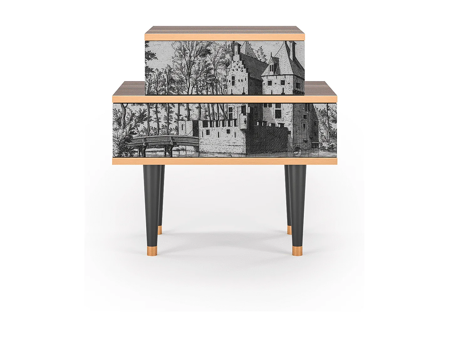 Table de nuit - 58х58х41 cm - NS1 - Castle by Breugel, Noyer