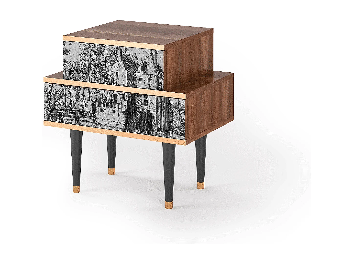 Table de nuit - 58х58х41 cm - NS1 - Castle by Breugel, Noyer