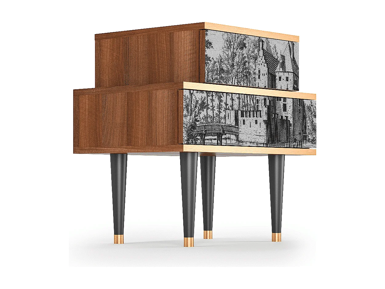 Table de nuit - 58х58х41 cm - NS1 - Castle by Breugel, Noyer