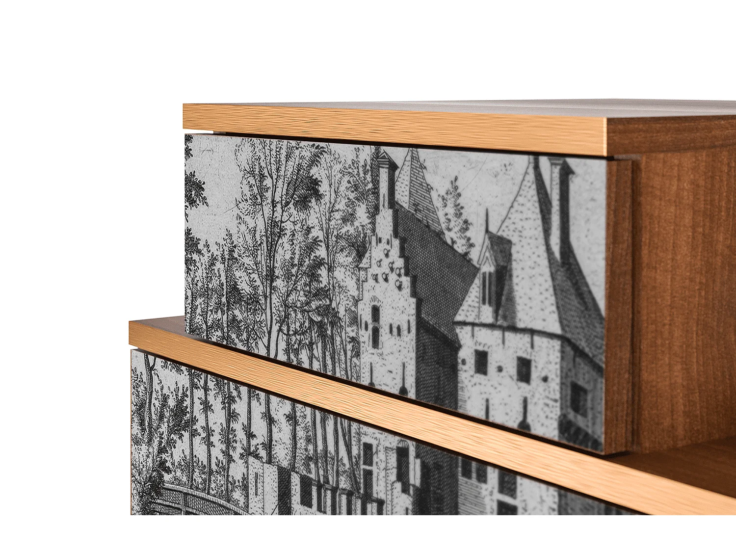 Table de nuit - 58х58х41 cm - NS1 - Castle by Breugel, Noyer