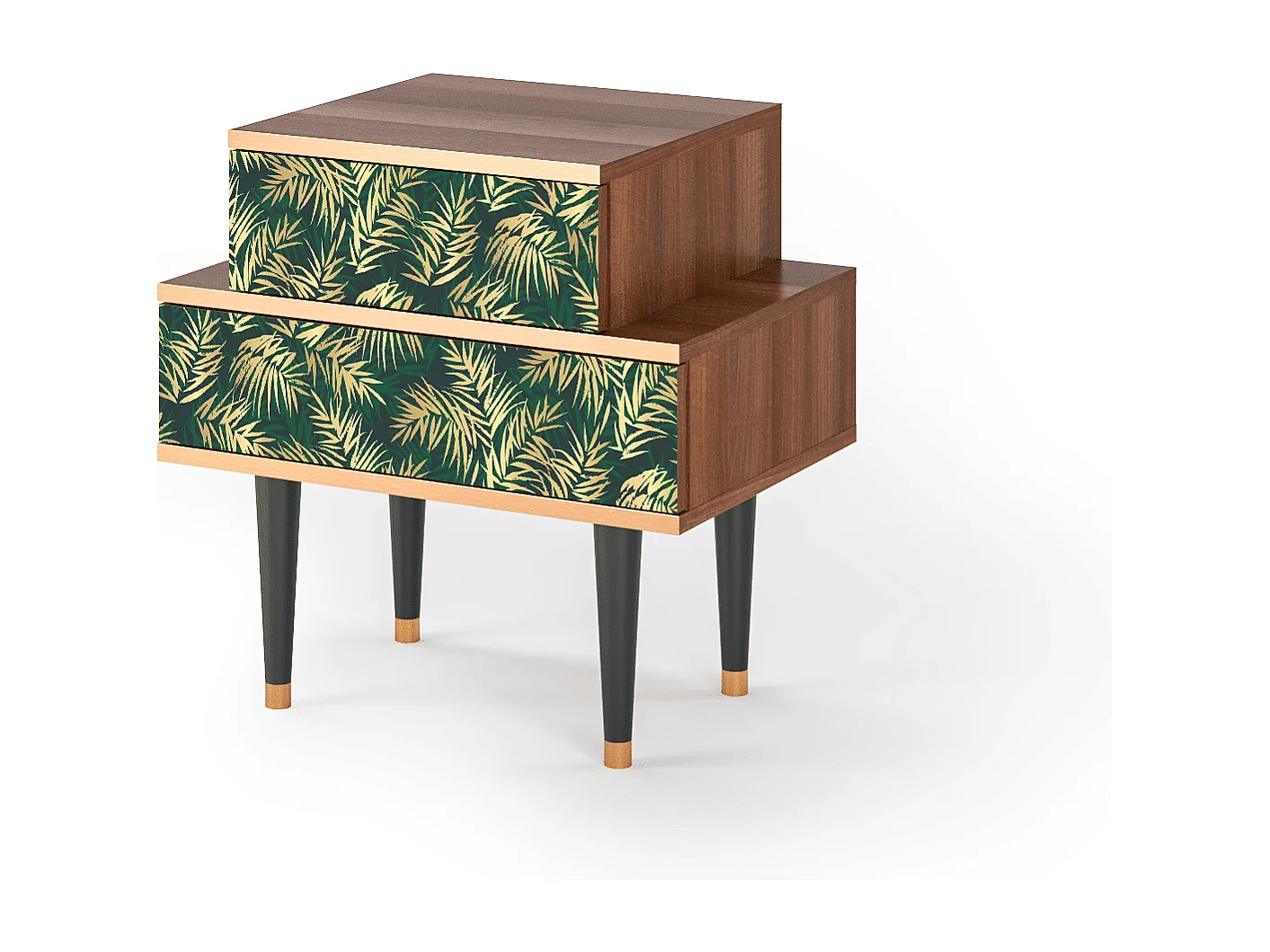 Nachtkastje - 58х58х41 cm - NS1 - Sunny Palm Tree, Walnoot