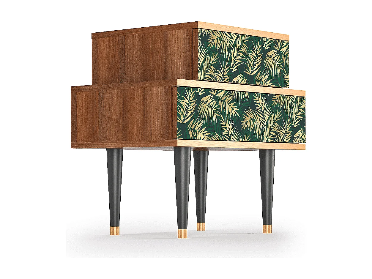 Nachtkastje - 58х58х41 cm - NS1 - Sunny Palm Tree, Walnoot