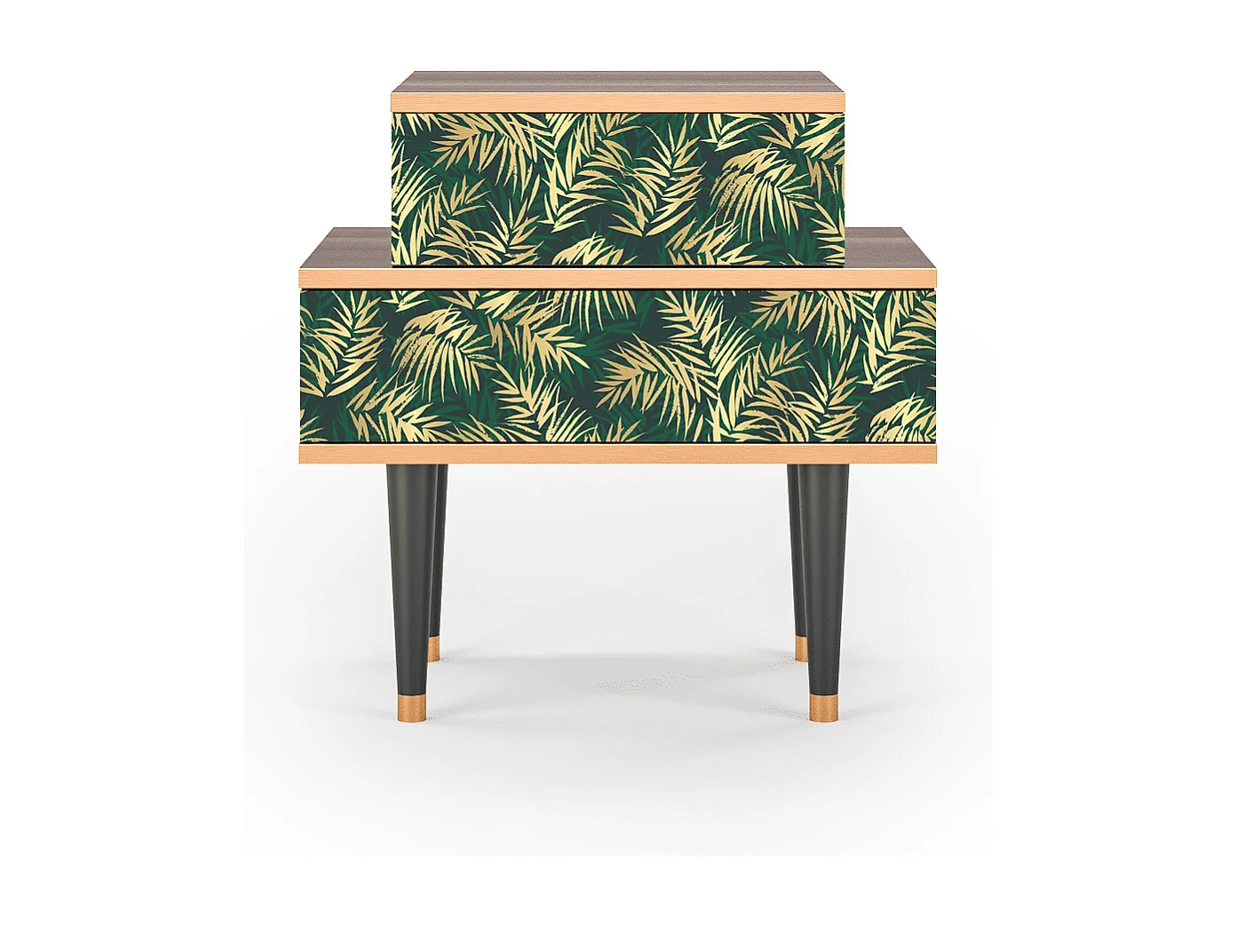 Stolik nocny - 58х58х41 cm - NS1 - Sunny Palm Tree, Orzech