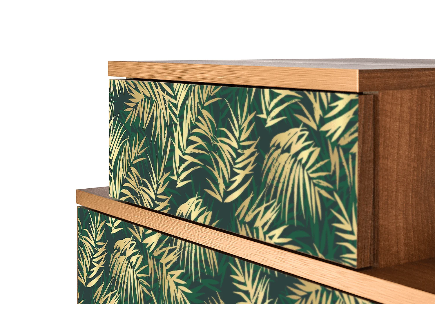 Stolik nocny - 58х58х41 cm - NS1 - Sunny Palm Tree, Orzech