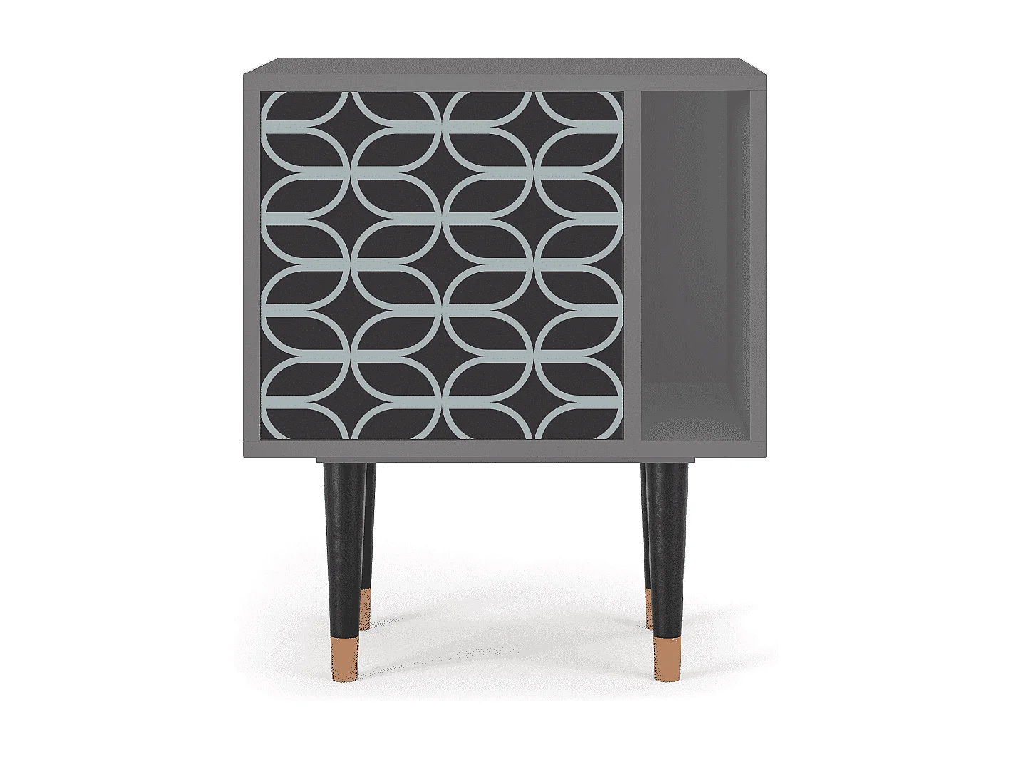 Mesita de noche - 57х69х48 cm - S2 - Braided Blue, Gris