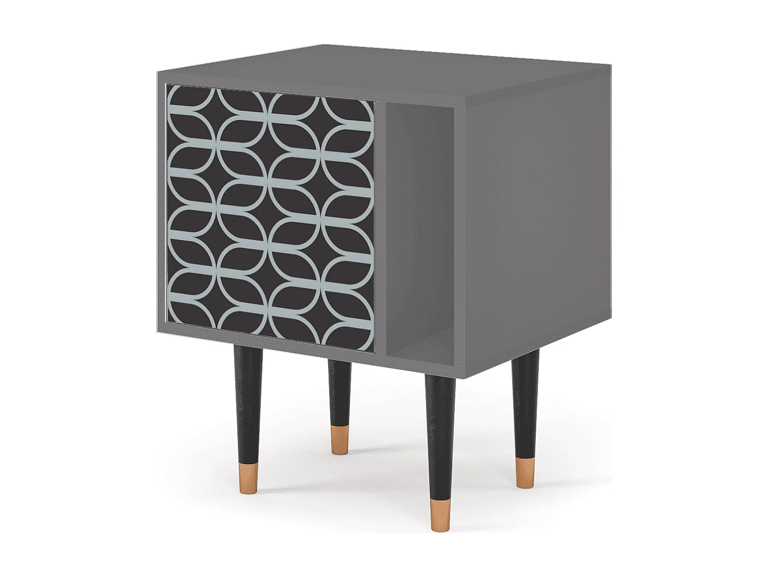 Mesita de noche - 57х69х48 cm - S2 - Braided Blue, Gris