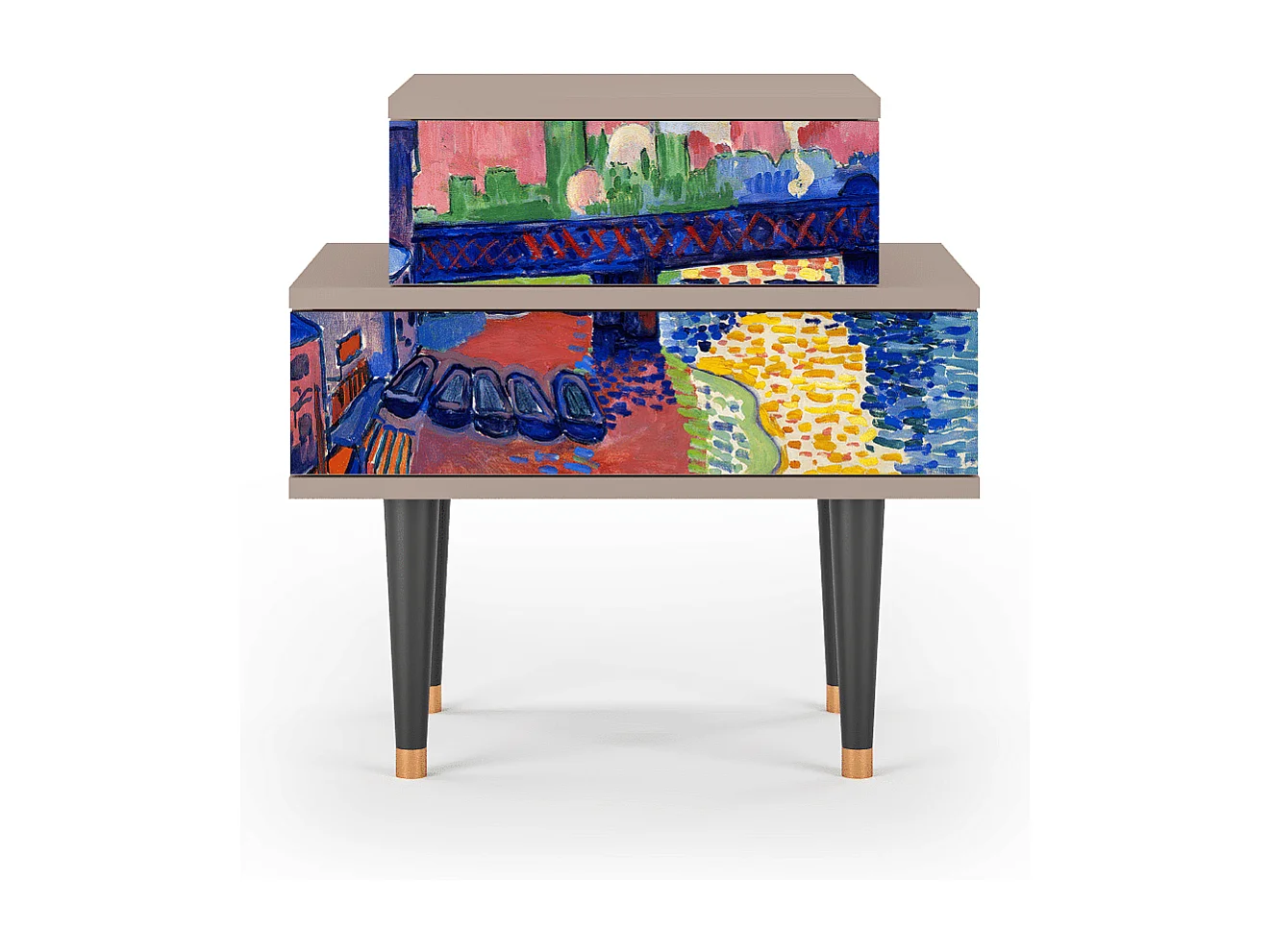 Nachtkastje - 58х58х41 cm - NS1 - Charing Cross Bridge, Latte