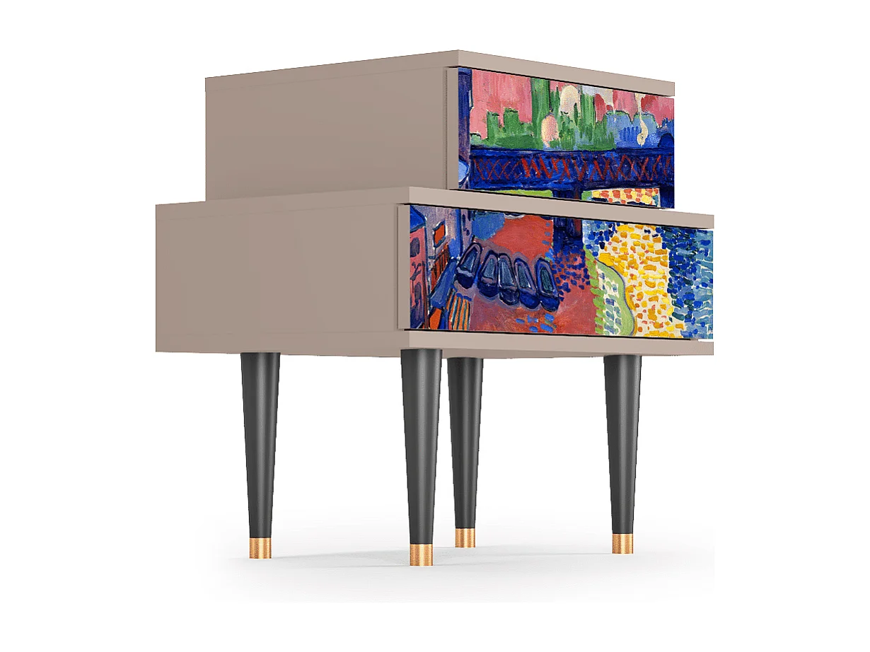 Nachtkastje - 58х58х41 cm - NS1 - Charing Cross Bridge, Latte