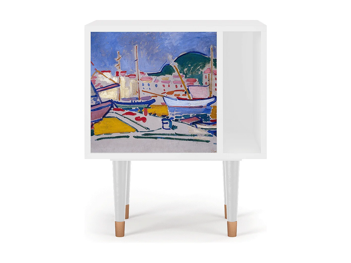 Table de nuit - 57х69х48 cm - S2 - The Port of Collioure , Blanc