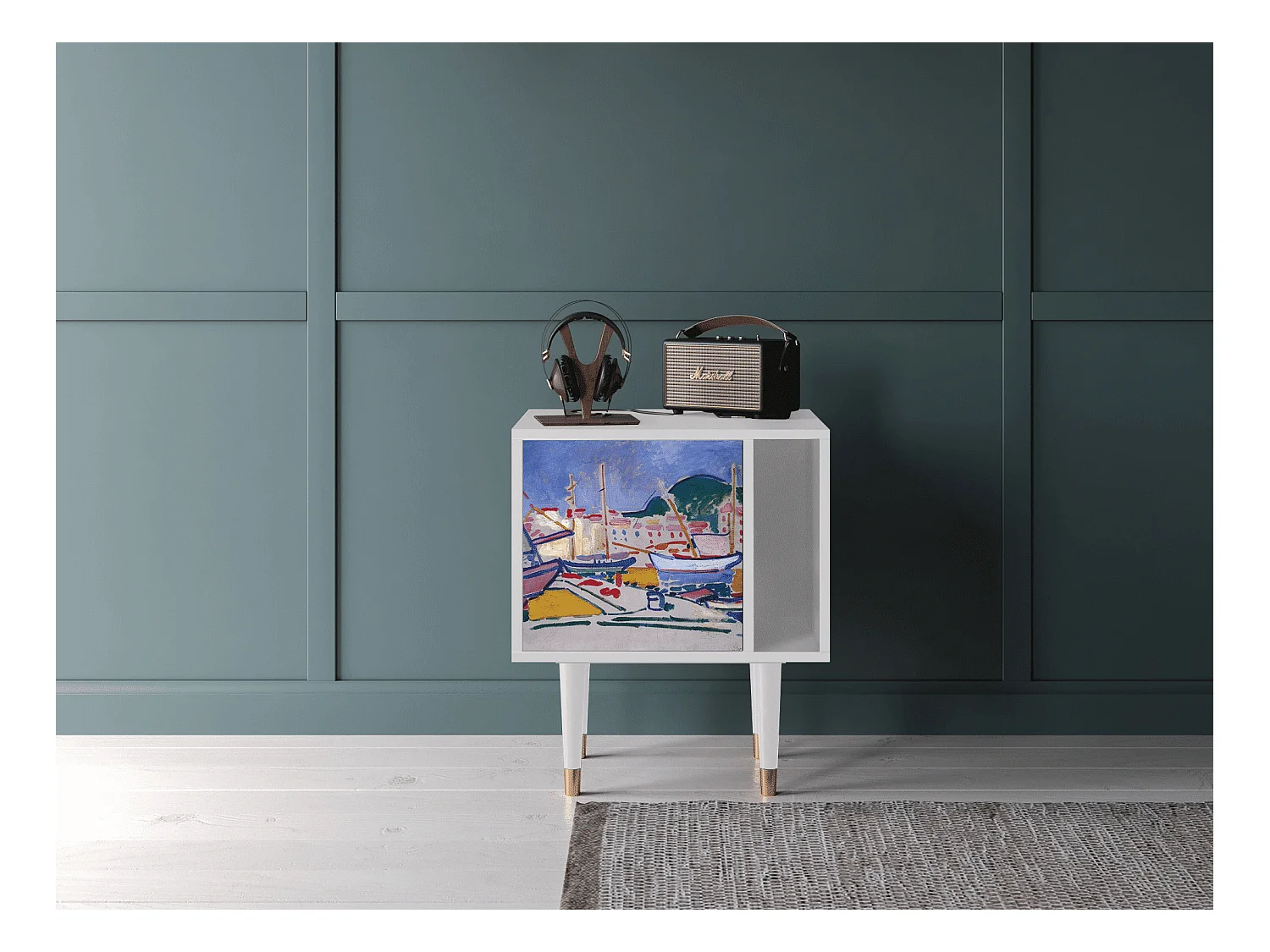 Table de nuit - 57х69х48 cm - S2 - The Port of Collioure , Blanc