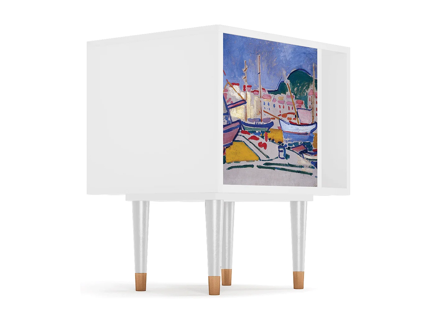 Nachtkastje - 57х69х48 cm - S2 - The Port of Collioure , Wit