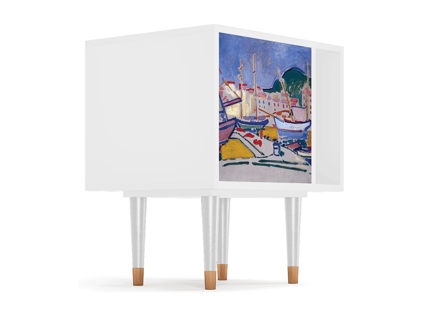 Criado-mudo - 57х69х48 cm - S2 - The Port of Collioure , Branco
