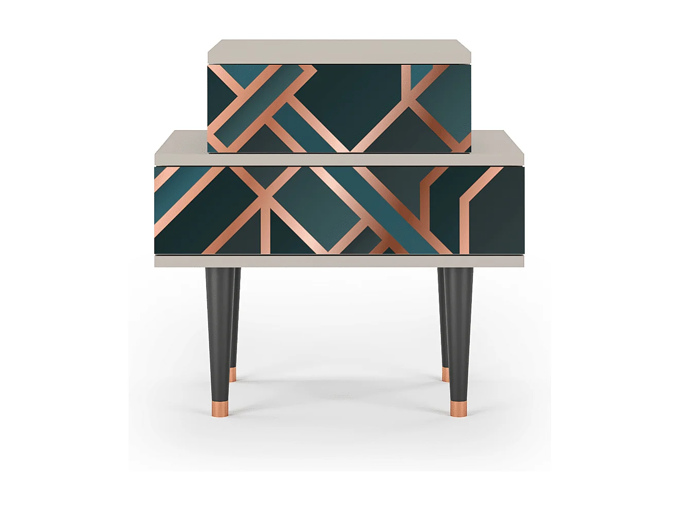 Stolik nocny - 58х58х41 cm - NS1 - Bronze Crossroad, Piaskowy