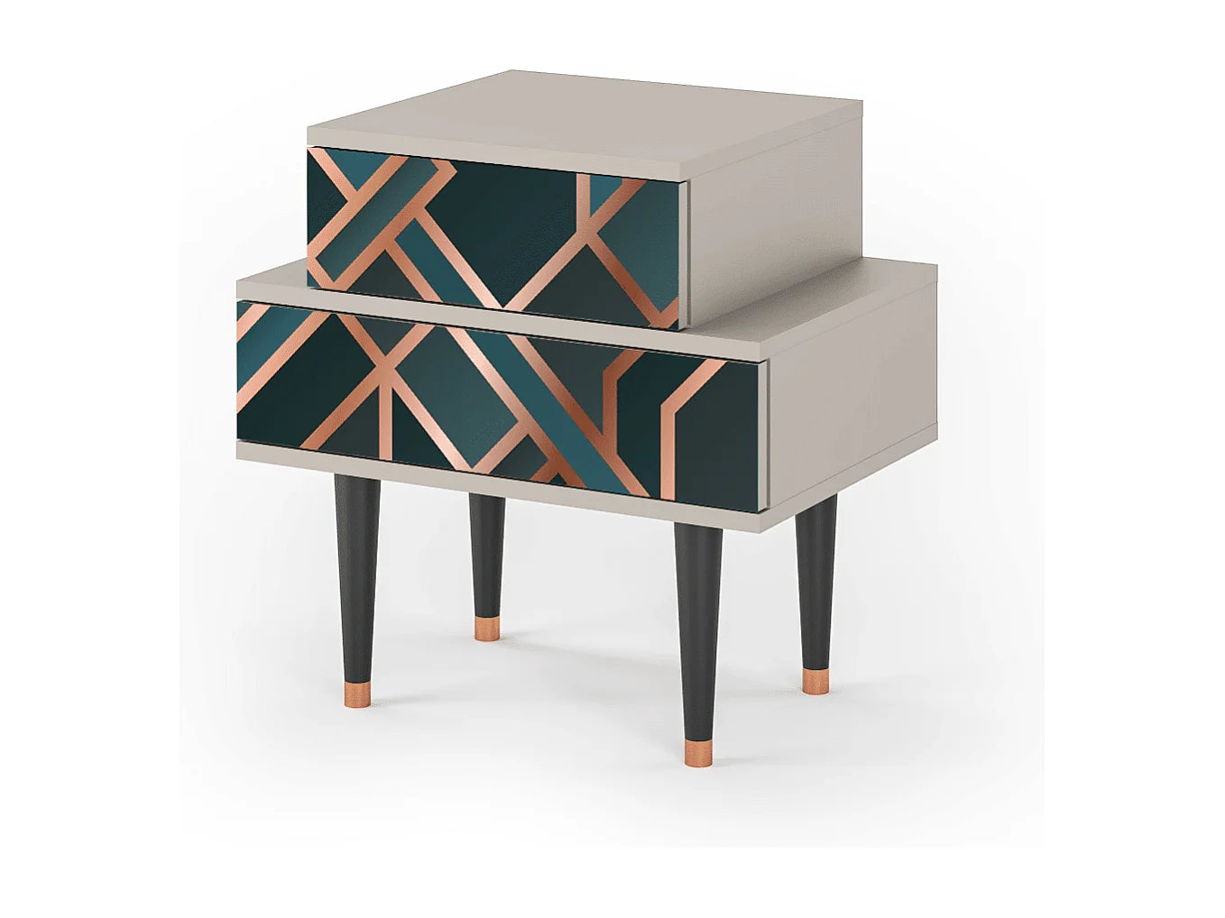 Stolik nocny - 58х58х41 cm - NS1 - Bronze Crossroad, Piaskowy