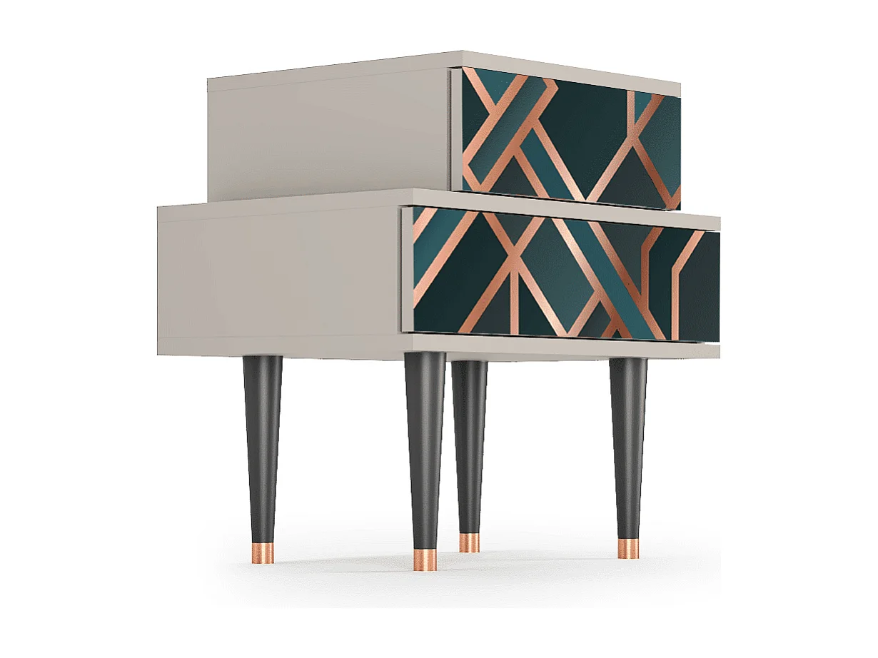 Stolik nocny - 58х58х41 cm - NS1 - Bronze Crossroad, Piaskowy