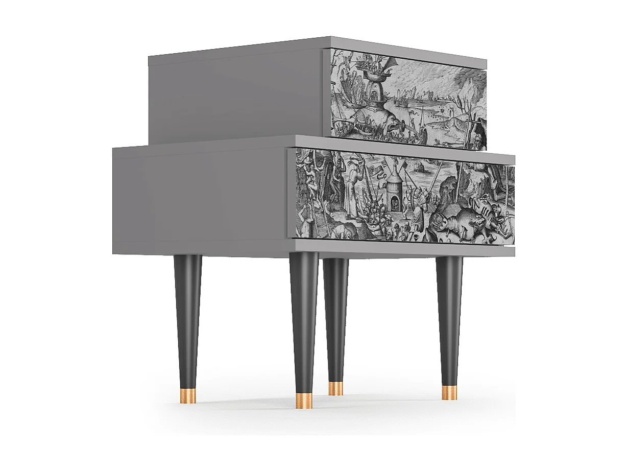 Stolik nocny - 58х58х41 cm - NS1 - The Temptation, Szary