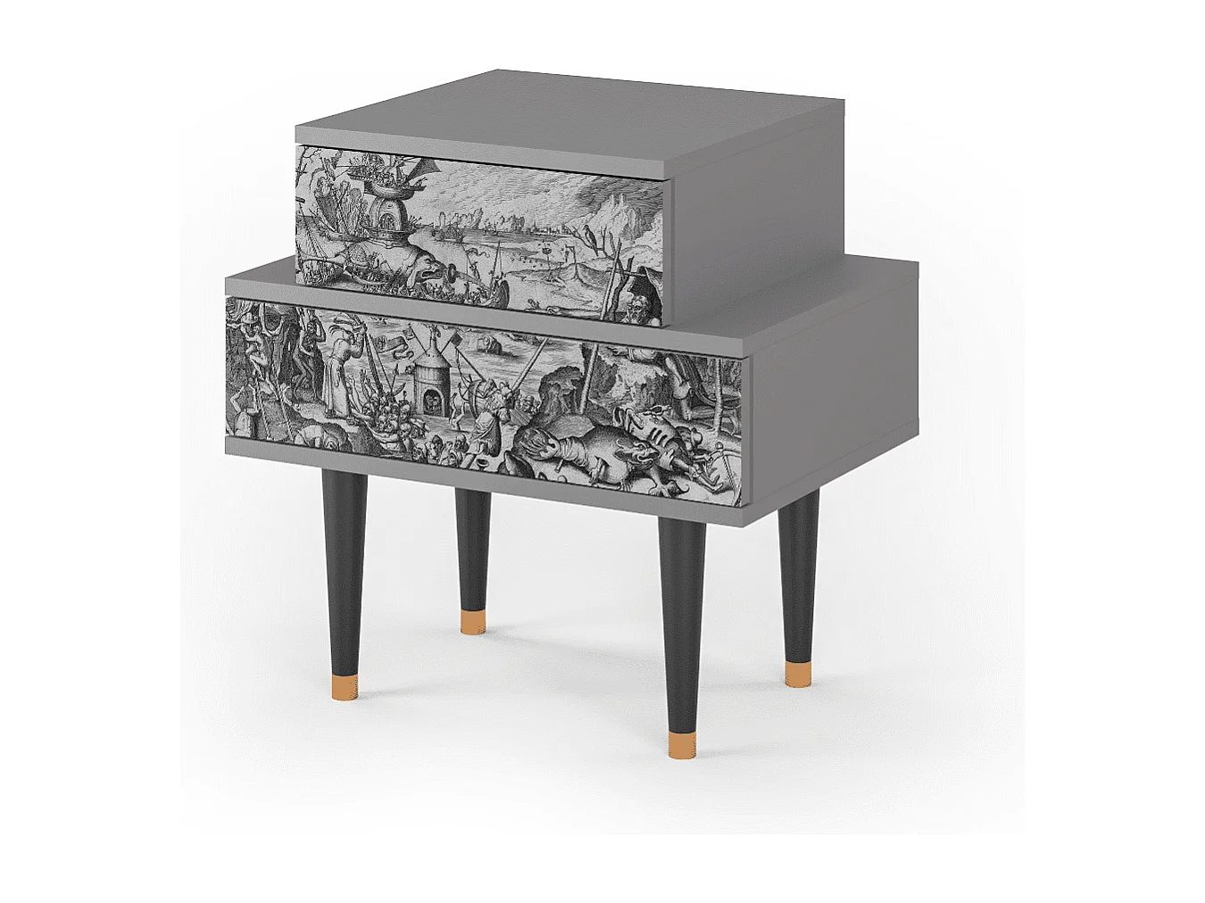 Table de nuit - 58х58х41 cm - NS1 - The Temptation, Gris