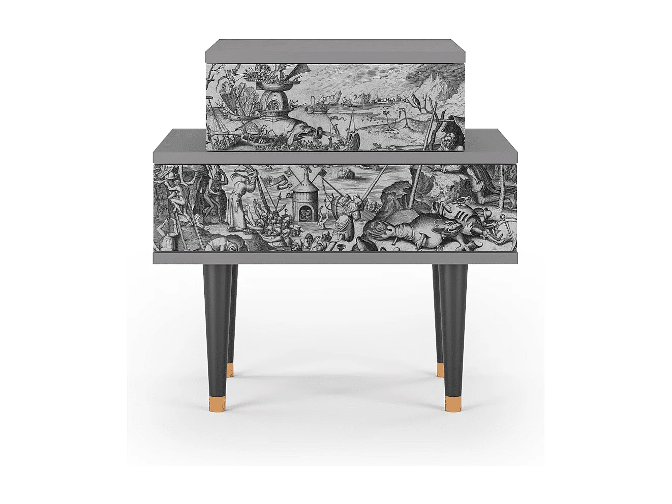 Table de nuit - 58х58х41 cm - NS1 - The Temptation, Gris
