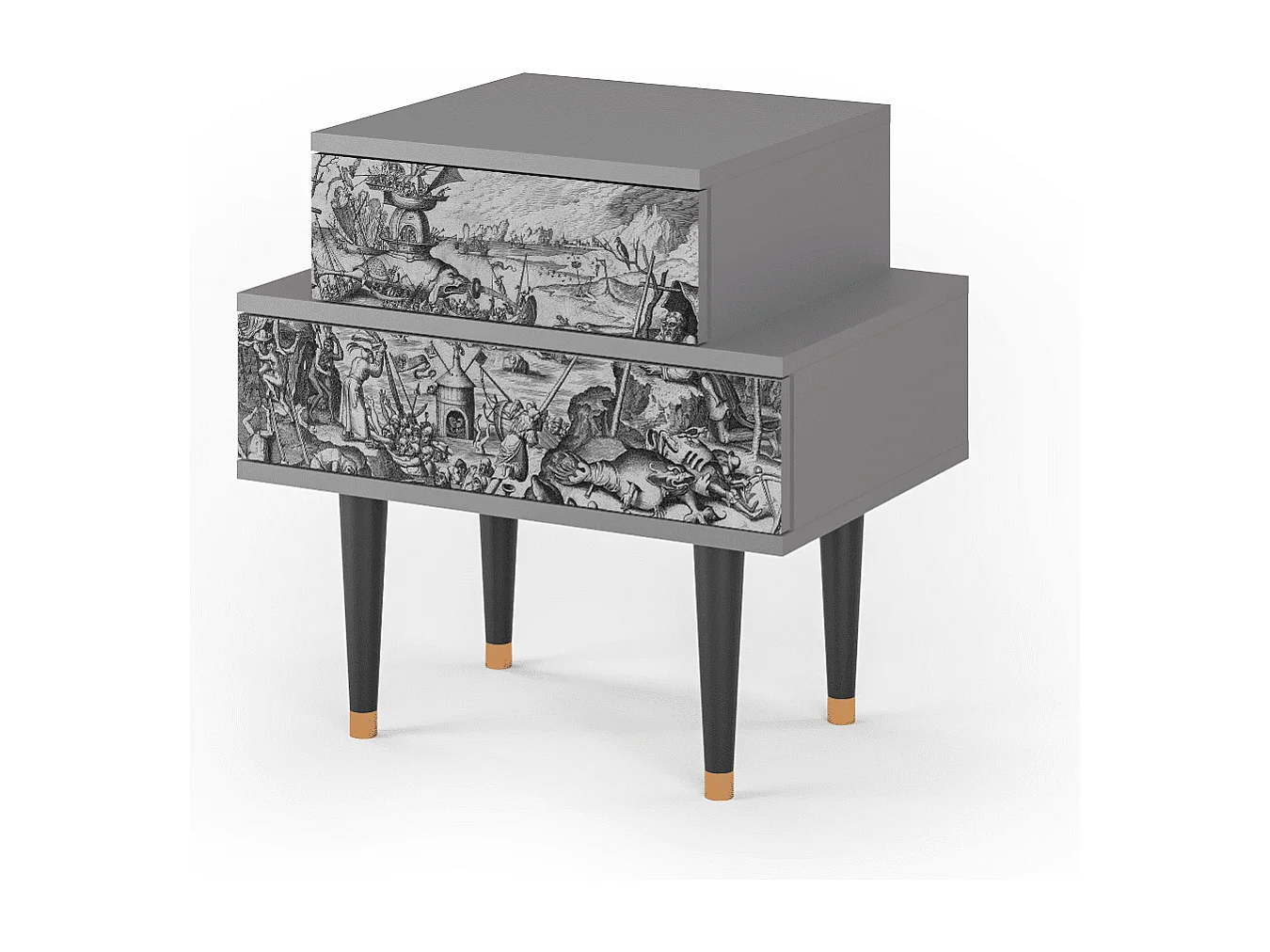 Table de nuit - 58х58х41 cm - NS1 - The Temptation, Gris