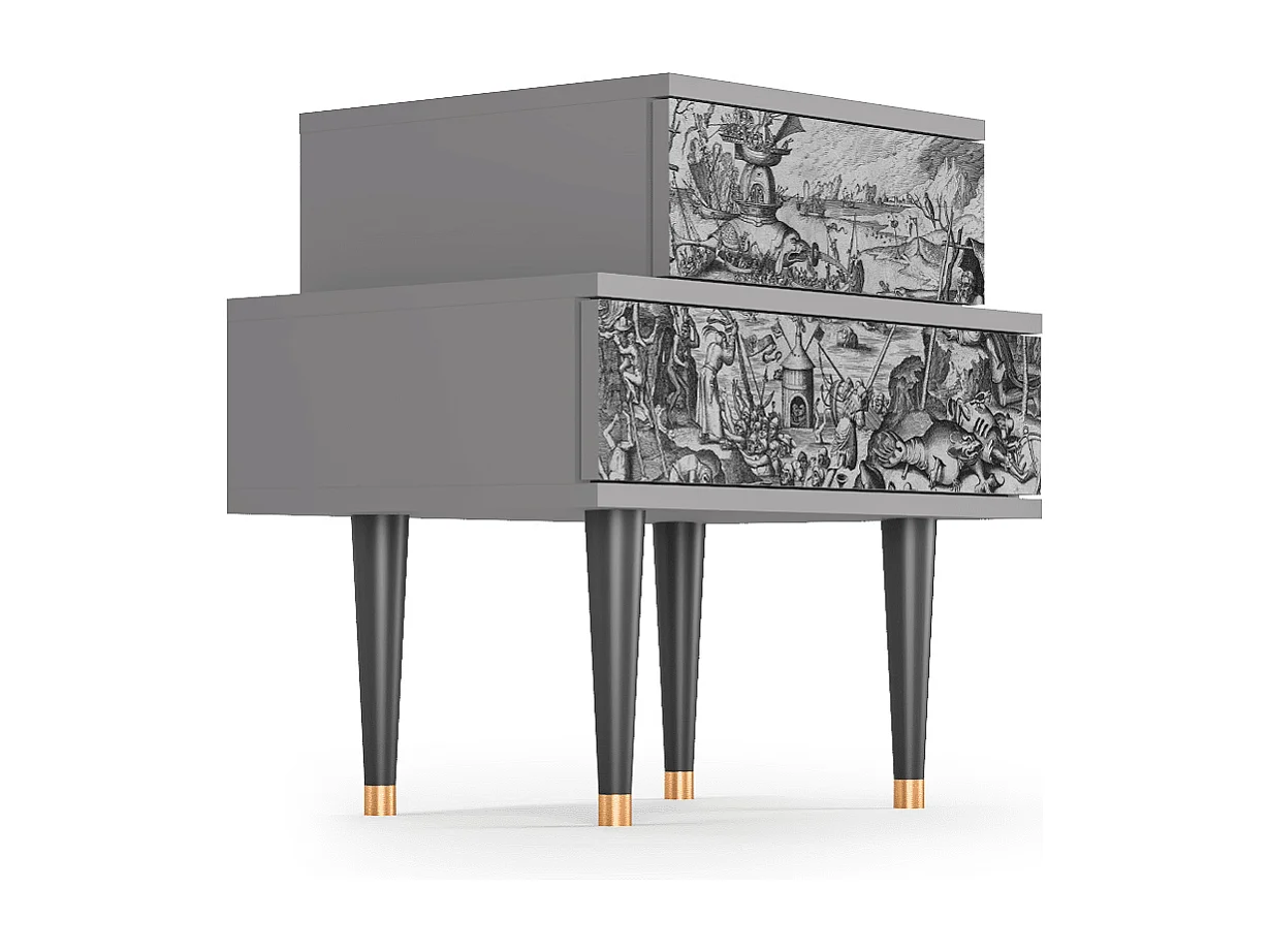 Table de nuit - 58х58х41 cm - NS1 - The Temptation, Gris