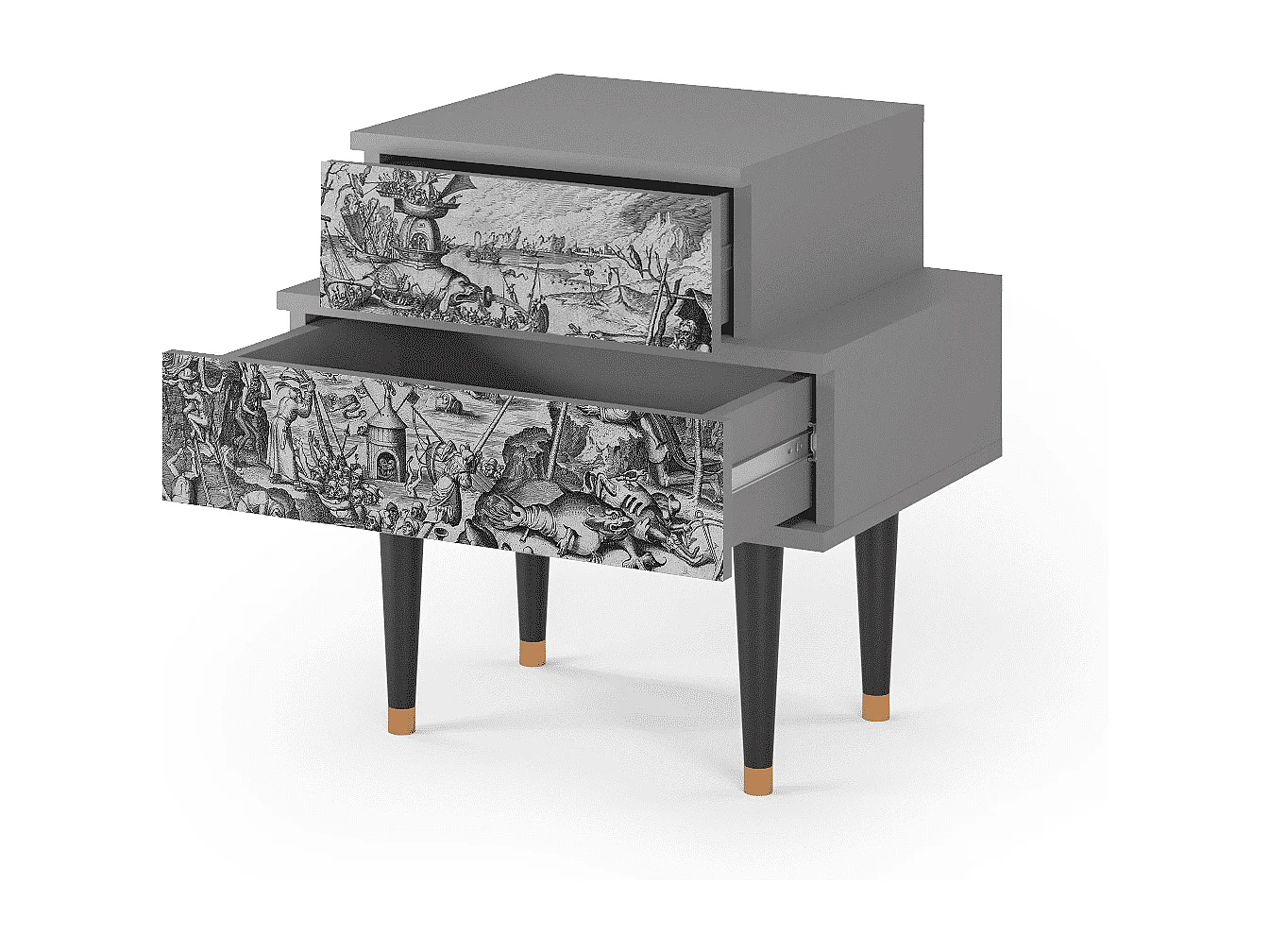 Table de nuit - 58х58х41 cm - NS1 - The Temptation, Gris