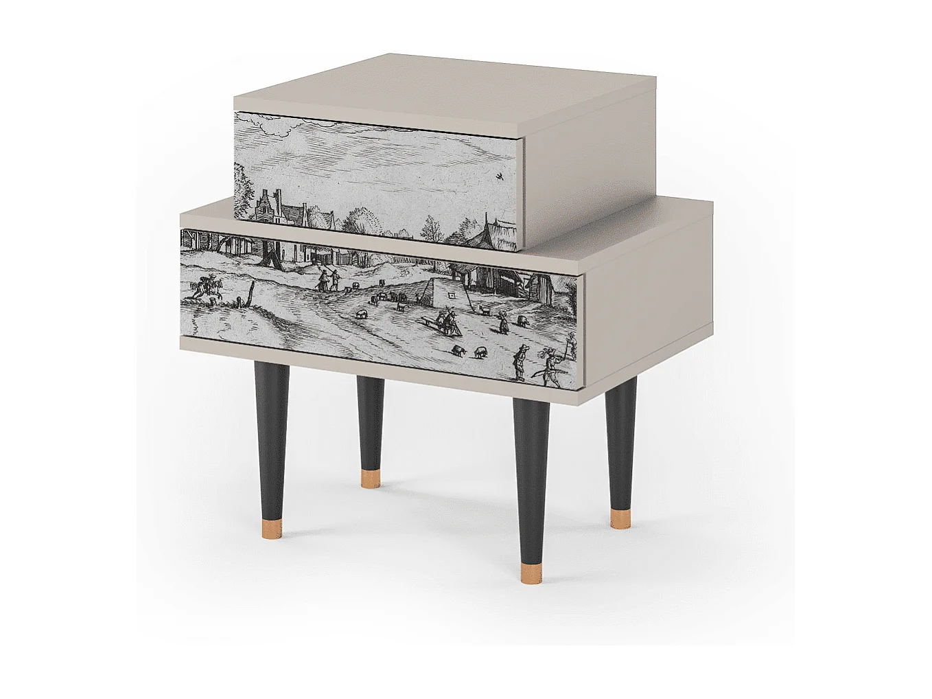 Nachtkastje - 58х58х41 cm - NS1 - Country Village, Zand