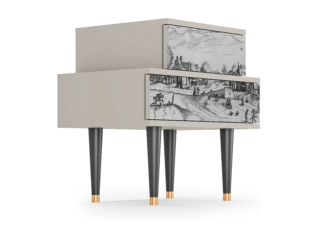 Nachtkastje - 58х58х41 cm - NS1 - Country Village, Zand