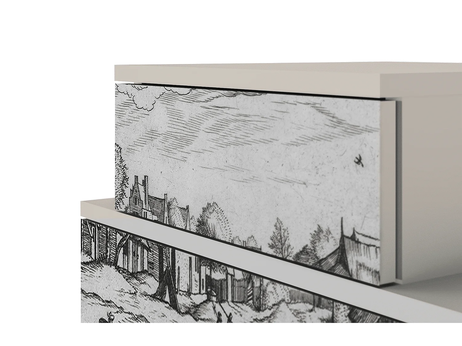 Nachtkastje - 58х58х41 cm - NS1 - Country Village, Zand