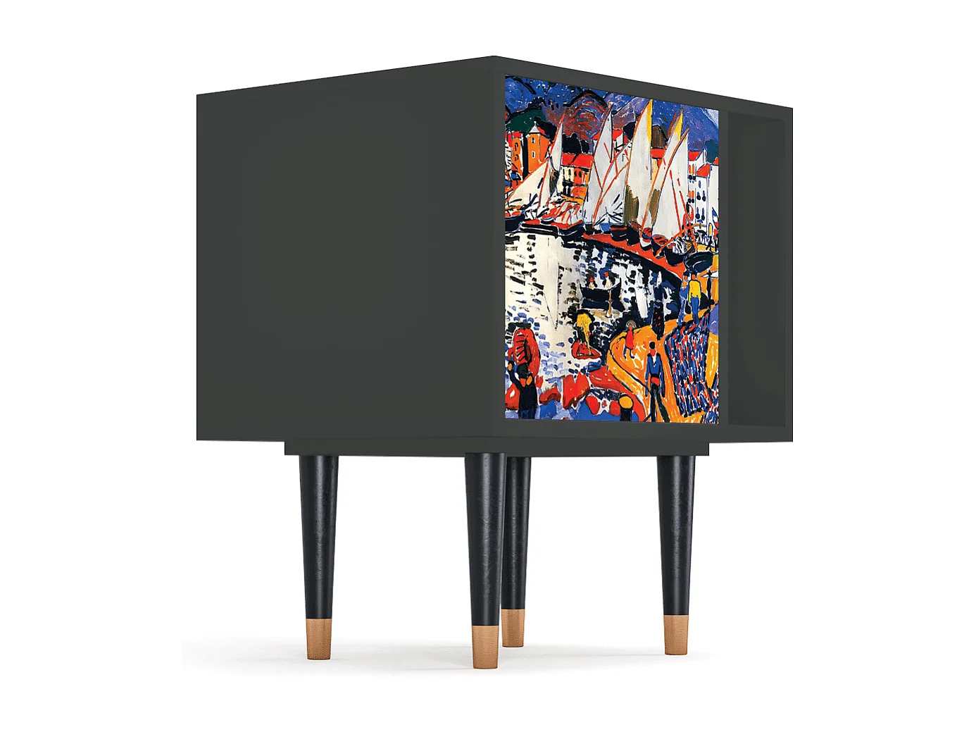 Table de nuit - 57х69х48 cm - S2 - Le Séchage des voiles , Anthracite