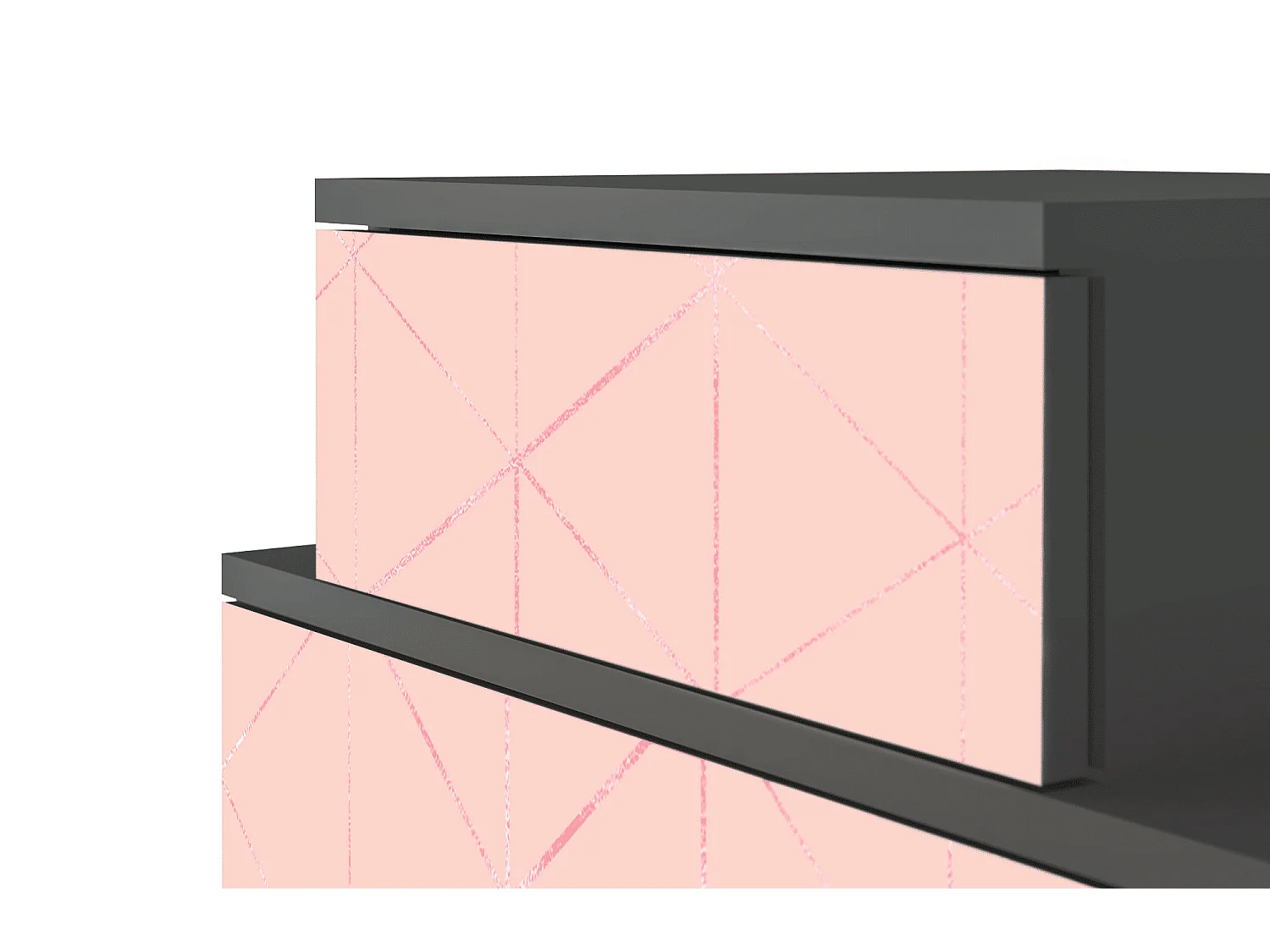 Stolik nocny - 58х58х41 cm - NS1 - Rose Quartz, Antracyt