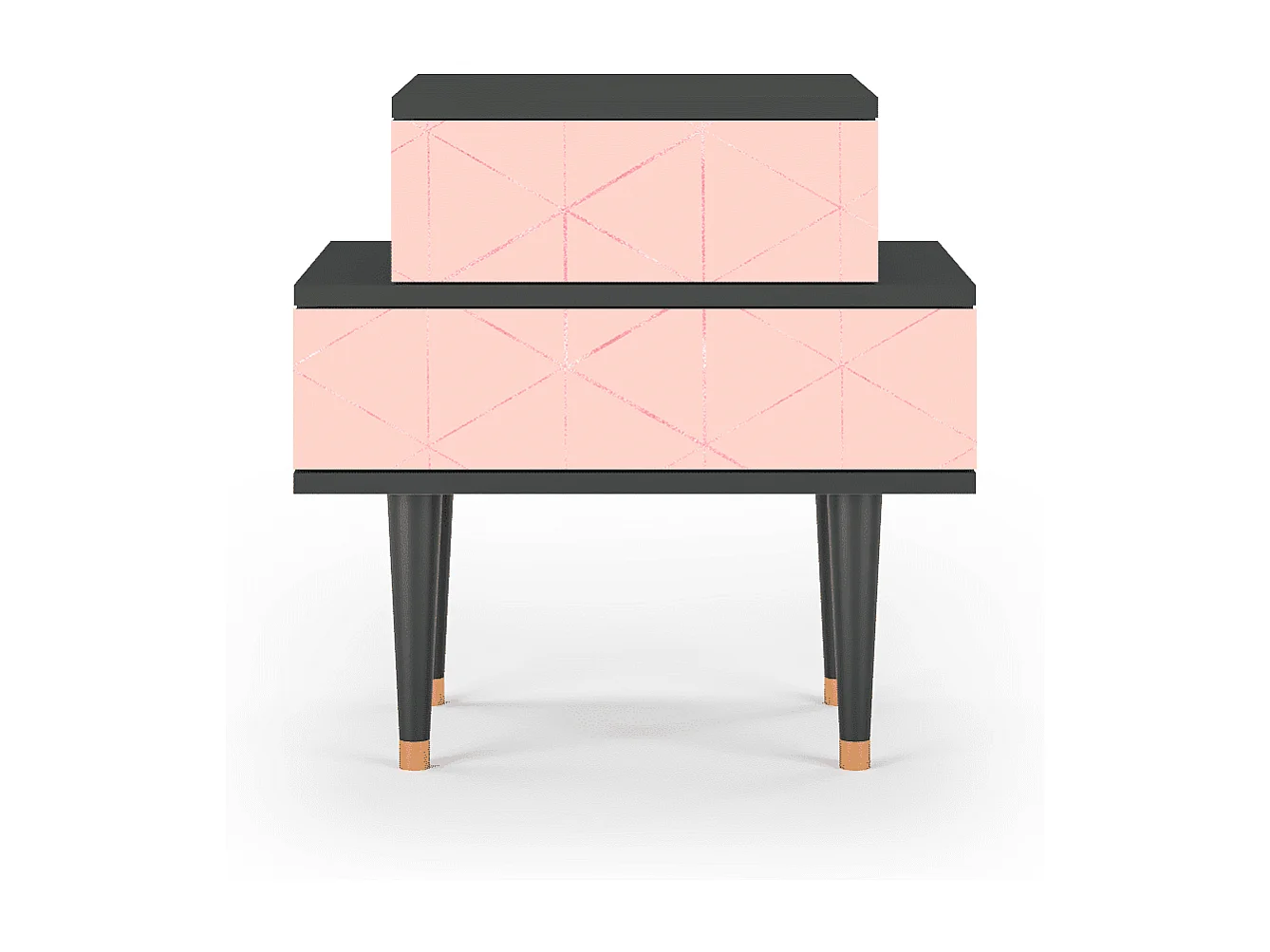 Table de nuit - 58х58х41 cm - NS1 - Rose Quartz, Anthracite