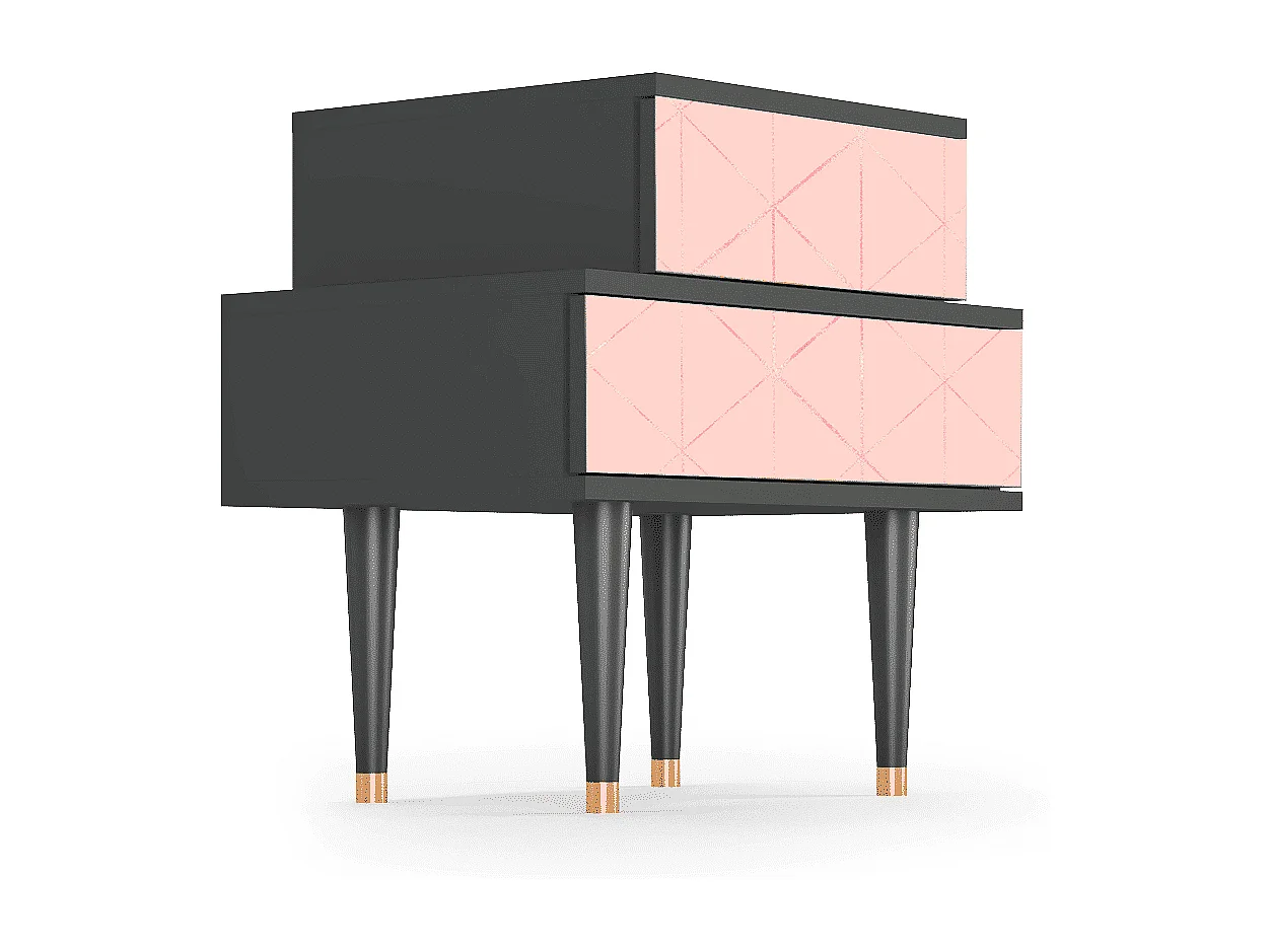 Table de nuit - 58х58х41 cm - NS1 - Rose Quartz, Anthracite