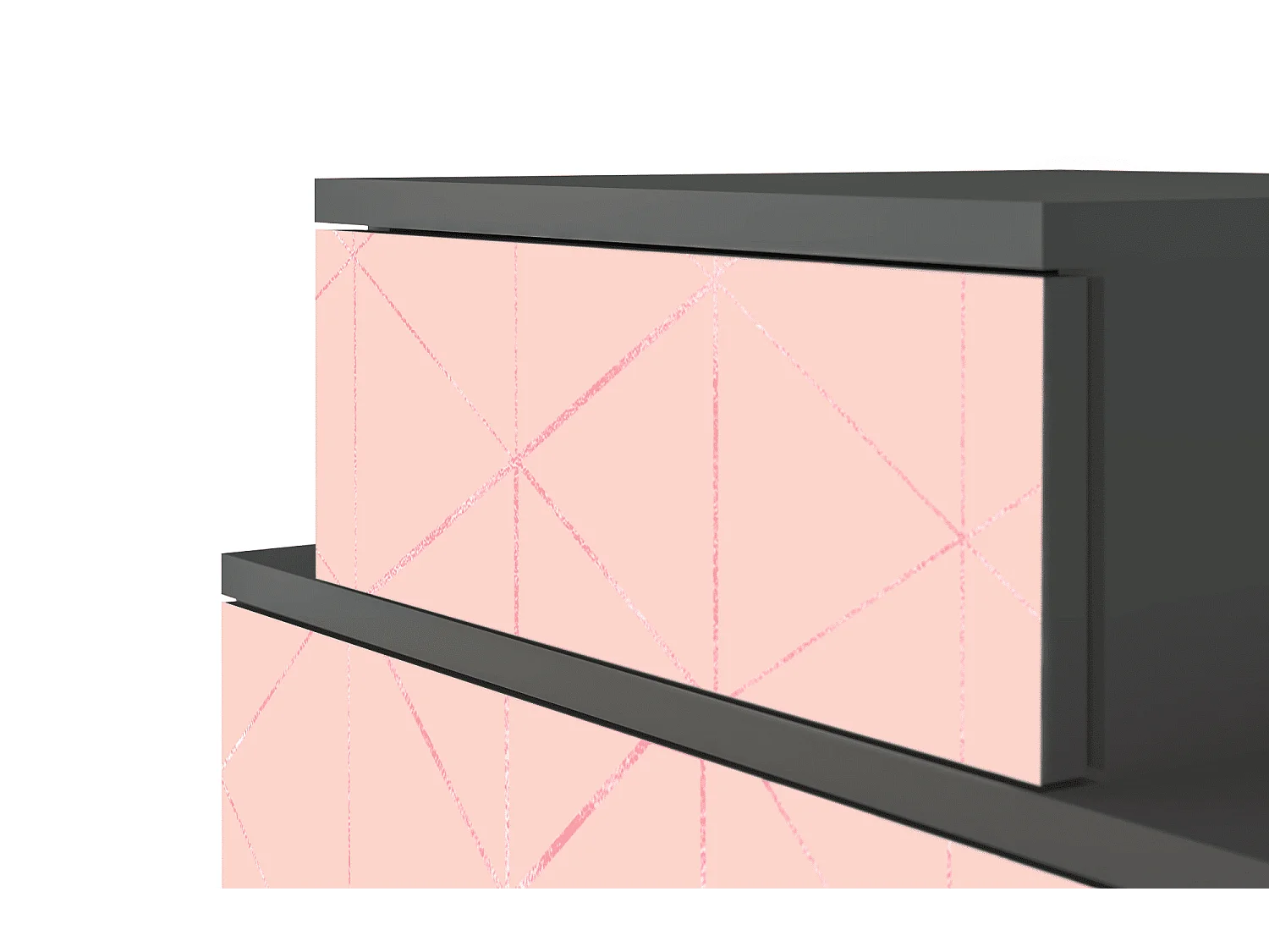 Table de nuit - 58х58х41 cm - NS1 - Rose Quartz, Anthracite