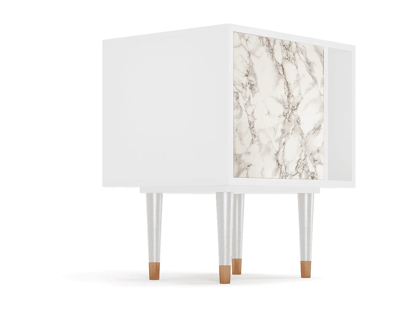 Table de nuit - 57х69х48 cm - S2 - Milk Marble, Blanc