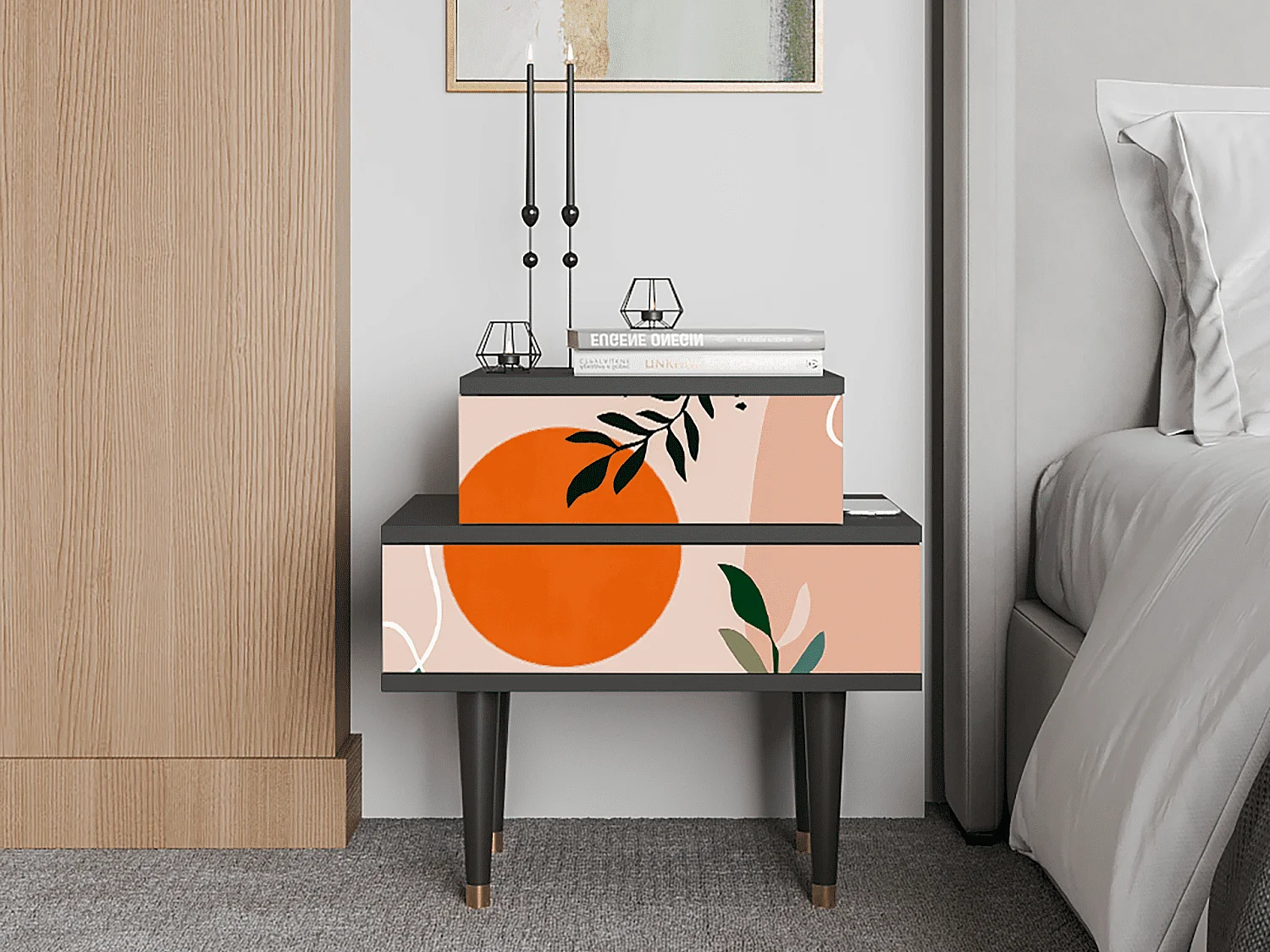 Criado-mudo - 58х58х41 cm - NS1 - Artwork, Antracite