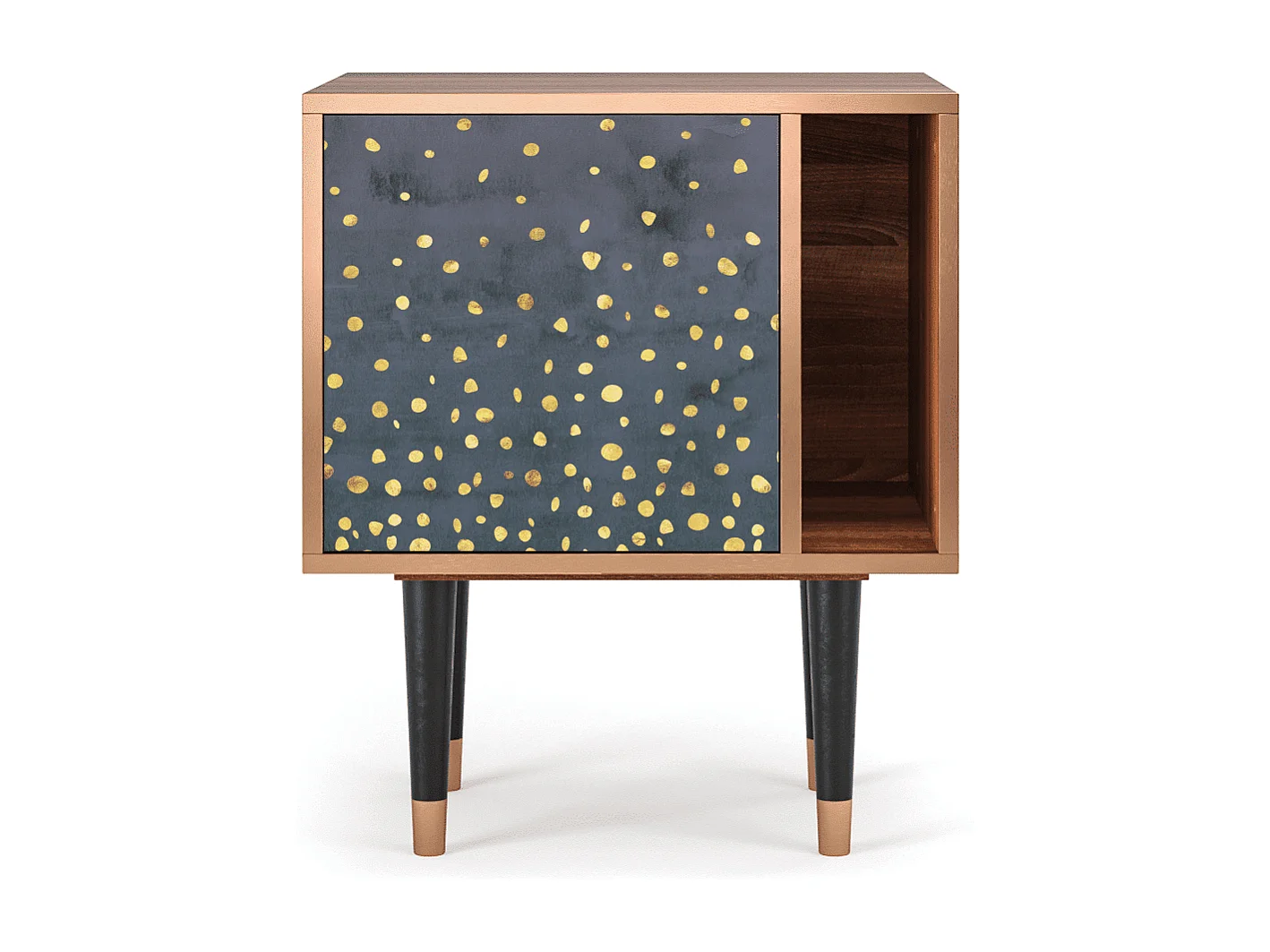 Criado-mudo - 57х69х48 cm - S2 - Foggy Lights, Nogueira