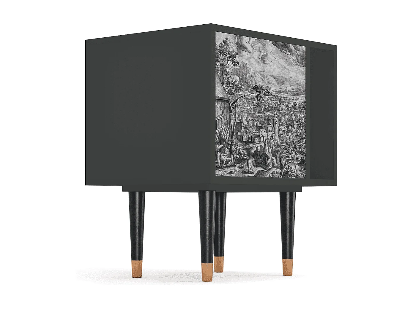 Stolik nocny - 57х69х48 cm - S2 - Departure, Antracyt