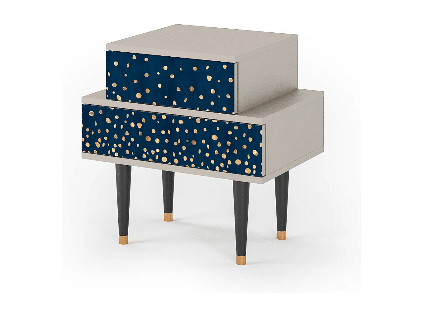 Stolik nocny - 58х58х41 cm - NS1 - Night Skies, Piaskowy