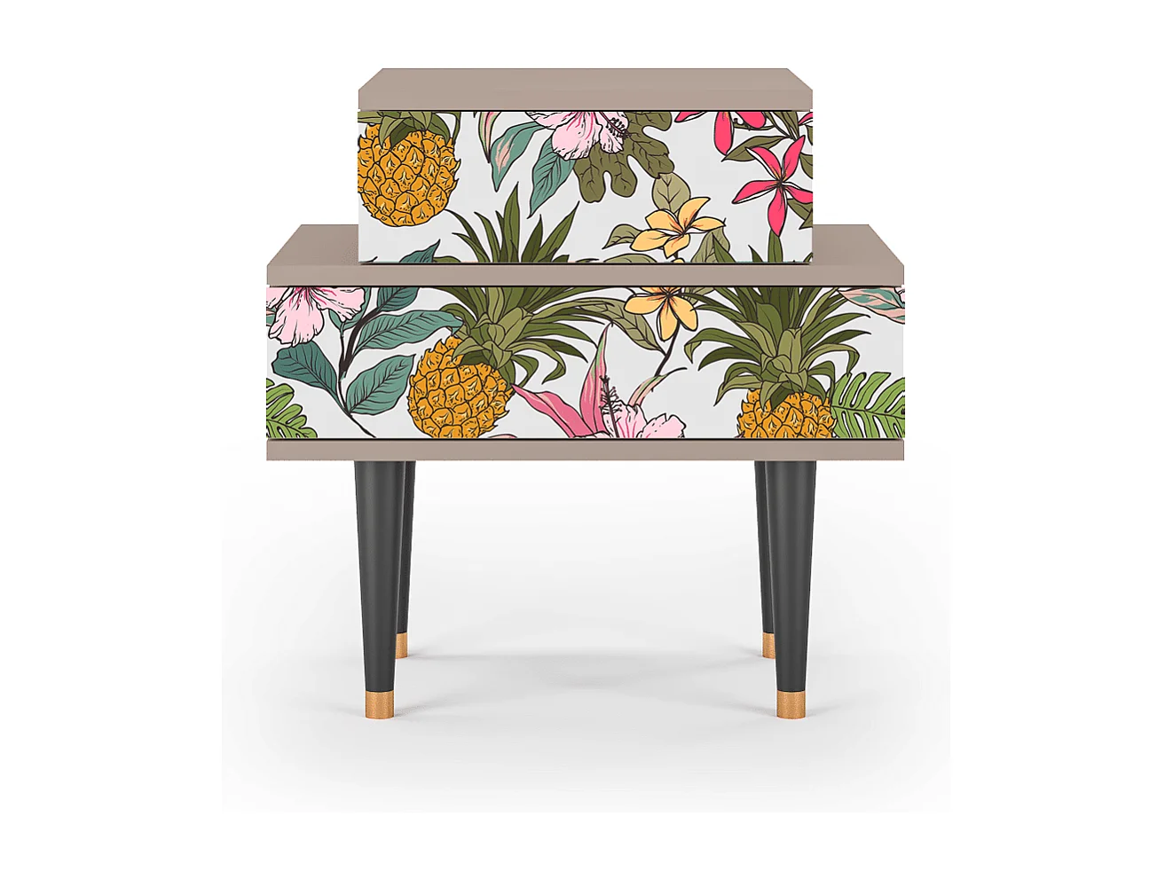 Stolik nocny - 58х58х41 cm - NS1 - Estival Fruit, Latte