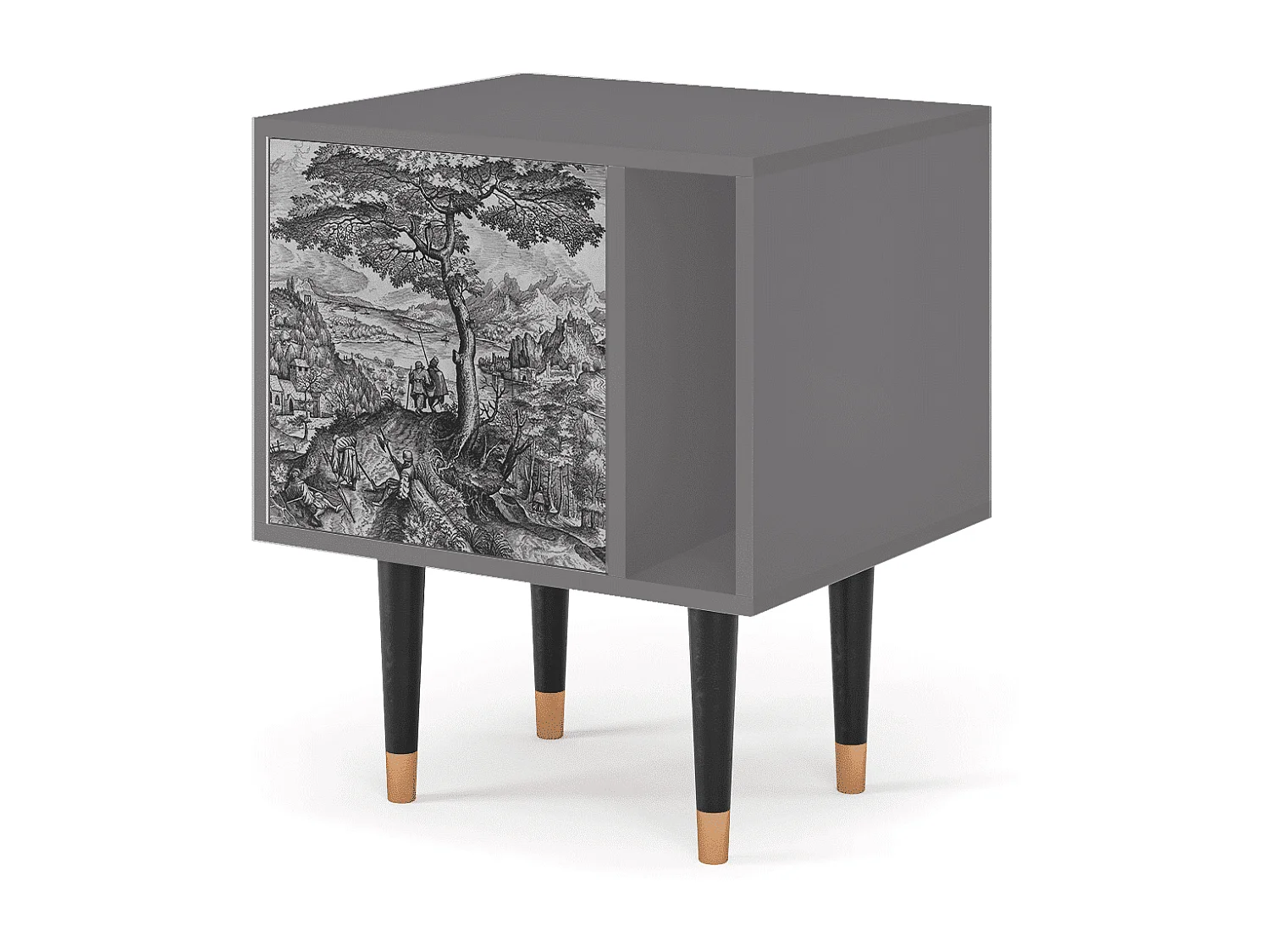 Nachtkastje - 57х69х48 cm - S2 - Milites Requiescentes, Grijs